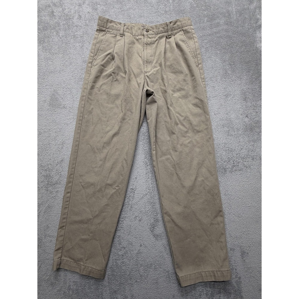 Dockers Khakis Pants Mens Measured 34x31 Tan Pleated Chino Cotton Casual Dress‎